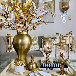 gold ginger jar 16”